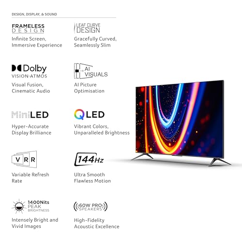 Image of acer 189 cm (75 inches) M Series 4K Ultra HD Smart QLED Mini LED Google TV AR75UDMGR2885AT (Black)