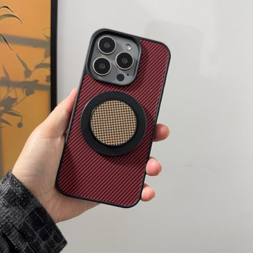Coque iPhone 12 avec support magnétique à ventouse et dos rigide antichoc rouge