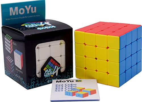 Kiditos MoYu Meilong Cubing Classroom 4X4 Cube Stickerless Speed Cube Magic Cube Puzzle (Solve Method Included), 59mm Size