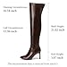 Putu Thigh High Boots for Women Pointed Toe Over The Knee Boots Sexy Chunky High Heel Boots for Party, Date Dark Brown 8