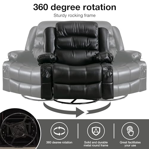 Sillón con masaje plegable negro miniatura 5