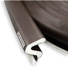 LSGCQ Kerf Weather Stripping Door Seal Strip 26 Ft Q Foam Door Weatherstrip Seal with Slot Card Slot Installation, Easy Cut to Size Brown