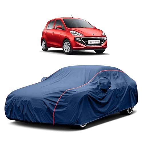 Image of Heavy-Duty Car Cover for Compatible with Hyundai New Santro (2018 to 2025 All Models) Deluxe Car Protection Cover ? Waterproof & UV-Resistant All-Season Exterior Protection