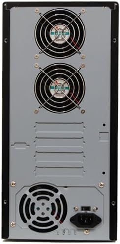 Arrière view of the Produplicator CD DVD Duplicator showing cooling fans and power input.