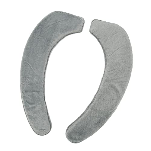 Toilet Warmer Cover,ANGGREK 2 Pcs Toilet Warmer Cover Soft Comfortable Warm Washable Self Adhesive Flannel Toilet Seats Cover Toilet Seating Cover (Grey)
