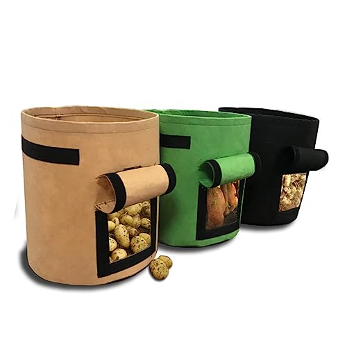 YARNOW Conteneur De Culture pour Pommes De Terre avec Fenêtre Respirante Et Absorbante D’Eau pour Pommes De Terre Carottes Tomates Oignons Noir Taille l