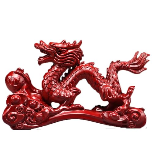Statue de dragon en bois sculpté main, le cadeau Feng Shui idéal