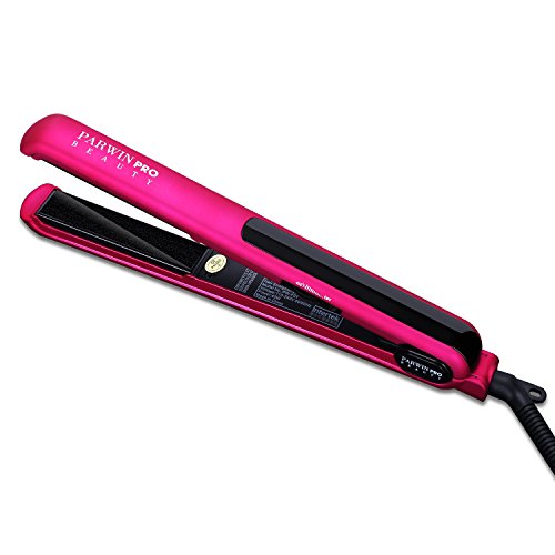 Hair Straightener Flat Iron 1 Inch - Ceramic Flat Iron for All Hair Styles with PTC Heating Auto Off Salon Hair Ion Straightener for Short Hair Black (Pink-Standard)