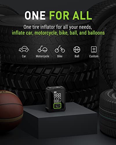 Oak&Iron Battery Tire Inflator 2X Faster Inflation Portable Air Compressor 150Psi Cordless Tire Pump With Led Screen For Cars, Bikes, Motorcycles, And Balls #TOP3