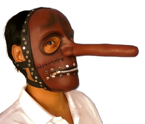 Masque en latex à long nez Chris Fehn avec fermeture éclair pour cosplay Slipknot