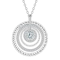 J.MUEN Femme Collier, 925 Argent Sterling Femmes Collier Spirale Pendentif, Cadeau de Bijoux d'Anniversaire Noël pour Maman, Filles, Femmes