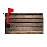 Baocicco Old Wooden Mailbox Cover Brown Wood Vintage Texture Magnetic Mailbox Covers Welcome Home Decorative Mail Box Wraps Post Letter Box Cover Standard Size 21x18 Inch for Home Garden Countryside