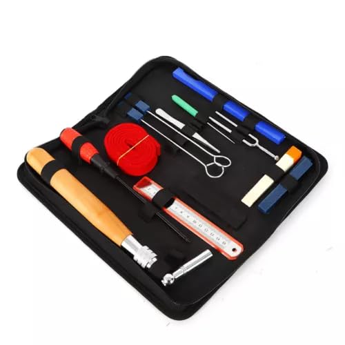 Juego de llaves de afinación de piano, accesorios y funda, 14 piezas, herramientas de sintonizador de piano, con diapasón de 440 Hz, para afinadores de piano, propietarios de piano, entusiastas de la