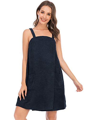 Image of Veseacky Women Bath Wrap Towel for Womens Shower with Pocket Adjustable Spa Robe & Facial Headband