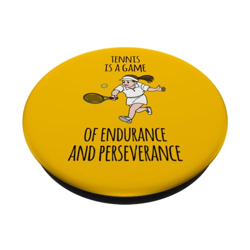 Tennis game of endurance and perseverance PopSockets Swappable PopGrip, Black - Image 2