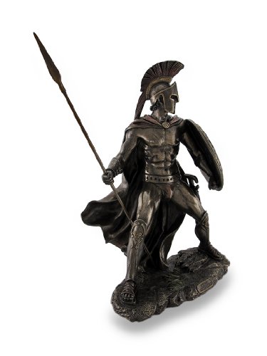 Estatua decorativa Leónidas rey guerrero griego de bronce miniatura 2