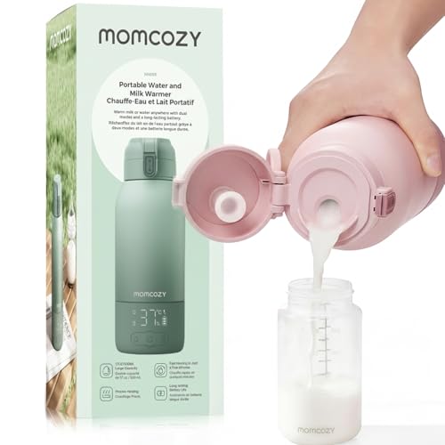 Momcozy Chauffe-Biberon Portable pour Bébé, Capacité 500 ml + 24 Utilisations/Batterie | Chauffe-Biberon Certifié TÜV-CE | Chauffage Rapide en 3 Min....