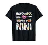 Happiness Is Being A Nini Cute Women Grandma T-Shirt