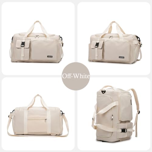 Gym Duffle Bag For Women Men Sports Weekender Bag Yoga Handbag Travel Duffle Bag Sports Backpack Off-White2