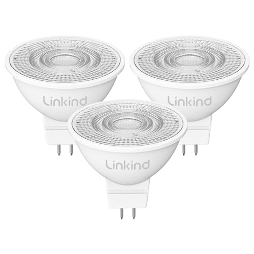 Linkind 12V LED Spot 35W GU5.3 Lampen, 3,4W (ersetzt 35W) Warmweiß 2700K, 360lm/ 36°Strahlwinkel Niedervolt MR16 LED Reflektorlampen, nicht dimmbar, 3 Stück