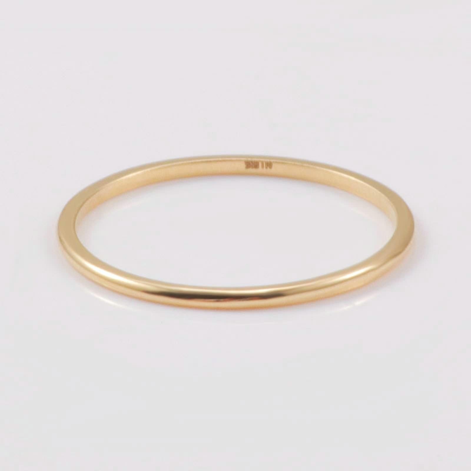 Anillo de boda de oro real Au 375/585/750, anillo de boda, anillo apilable fino para parejas, oro 9 K/14 K/18 K, sin alergias
