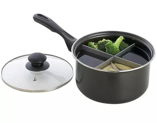 Freshnewlooks Sartén dividida de 4 vías, acero al carbono, 20,3 cm, eficiencia energética