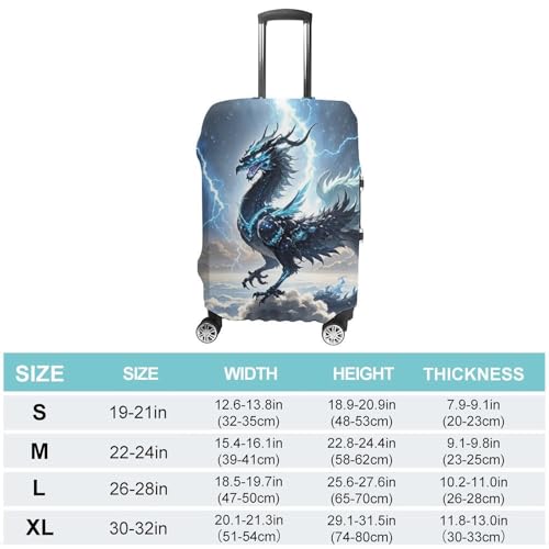 Flying Dragon Luggage Cover, Elastic Luggage Protector Fits 19-32in Suitcases, Washable & Anti-Scratch Suitcase Cover for Men Women XL2