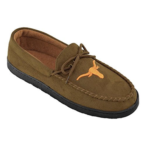 College Edition NCAA (Team) Premium Men’s Moccasin Shoes – Comfortable Flannel Lining Indoor and Outdoor use Easy Slip on and Off,