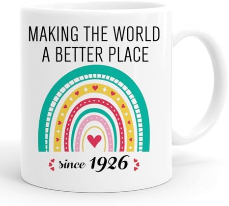 PEJAFAN 100th Birthday Gifts For Women Men Coffee Mugs, Making The World A Better Place Since 1926 Cup For Grandpa Grandma, 100 Year Old Birthday Gifts For Women (1926)
