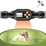 GPS Wireless Dog Fence System | IPX7 Waterproof Rechargeable GPS Dog Collar | 3 Safe Modes: Beep, Vibration, Shock | All-Weather Containment for Medium/Large Dogs (Midnight Black)