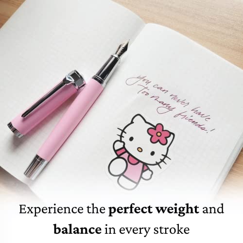 Ellington Pens Luxury Fountain Pen Set- Fountain Pens For Writing - Smooth Medium Nib - Includes Refillable Ink Converter, 3 Ink Cartridges [Black & Blue], Gift Box - Elegant Calligraphy #TOP4