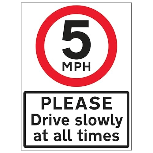 Panneau de sécurité réfléchissant 5 MPH en aluminium composite rigide 450 x 600 mm 3 mm