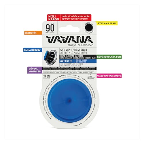VAVANA Spin Araba Klima Kokusu - Profesyonel Otomobil Kokusu | BPA & Sıvı İçermez | 90 Gün Etkili - 2'li Set (ARTISTIC)