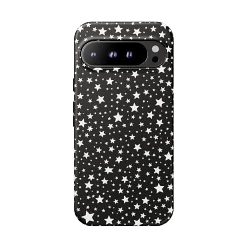 Coque Pixel 9 Pro XL rigide mate motif étoiles blanches protection anti-rayures