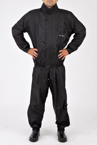 Capa de Chuva GP TECH Nylon Essence Premium Motoqueiro Proteção Impermeável Motocilcista Preta GG