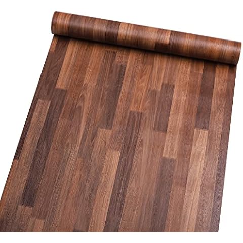 Self Adhesive Wood Butcher Block Contact Paper for Kitchen Countertop Cabinets Door Table Desk Furniture Decal Wallpaper 15.7X117 Inches (Dark Color) Cover