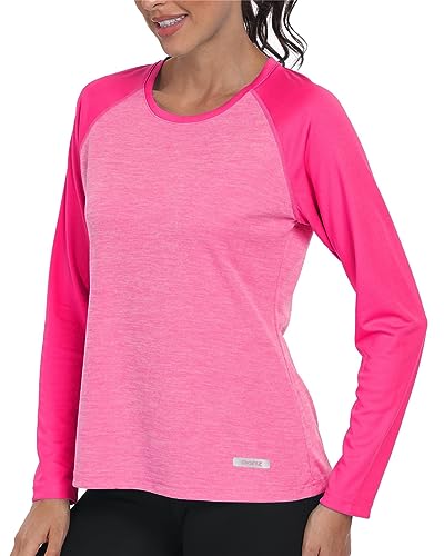 AjezMax Camiseta de Manga Larga para Mujer, Protección Solar UPF 50+ UV Camisa, Top de Gimnasia, Long-Sleeve Shirt, Secado rápido