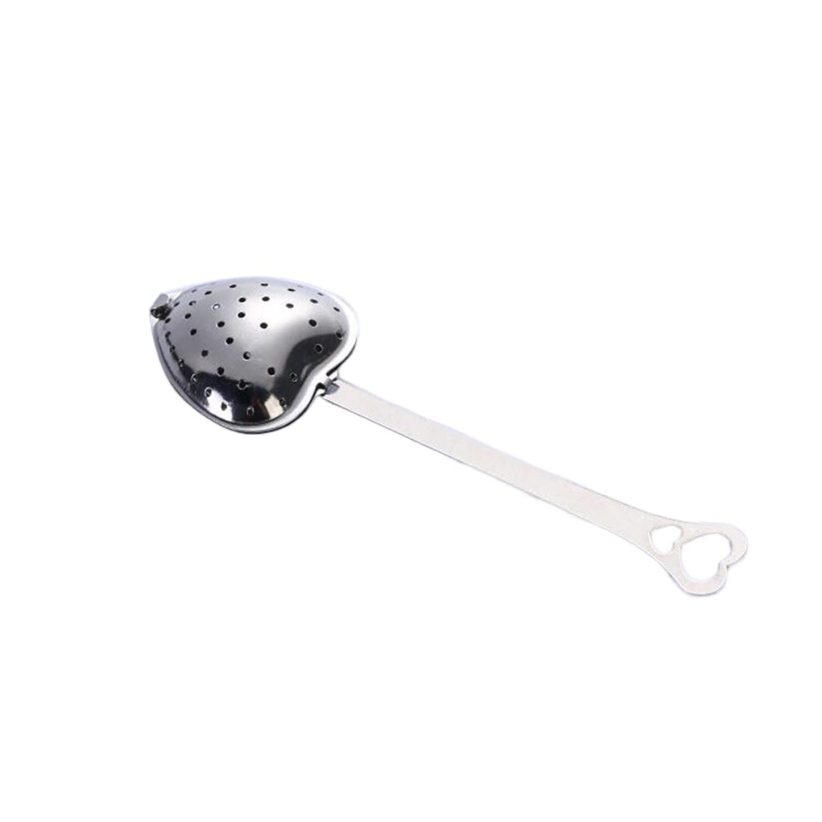 Colador de té de acero inoxidable en forma de corazón, reutilizable, mango / cadena, filtro de té para especias, accesorios de cocina