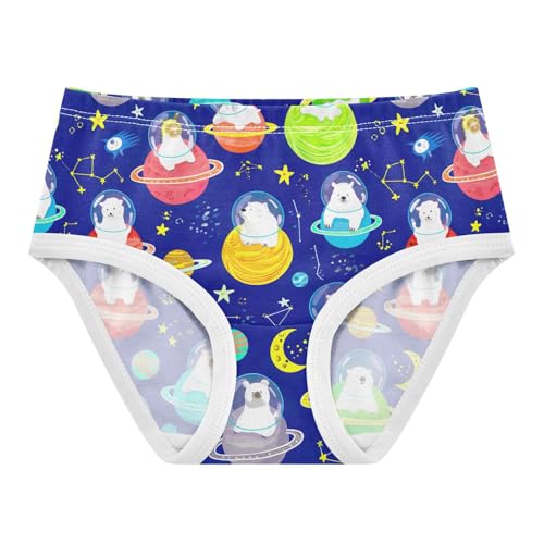 Joisal Cute Animals Planet Blue Panties Little Girl Girls Underwear Toddler Cotton Cartoon Undies Kids Briefs 2t