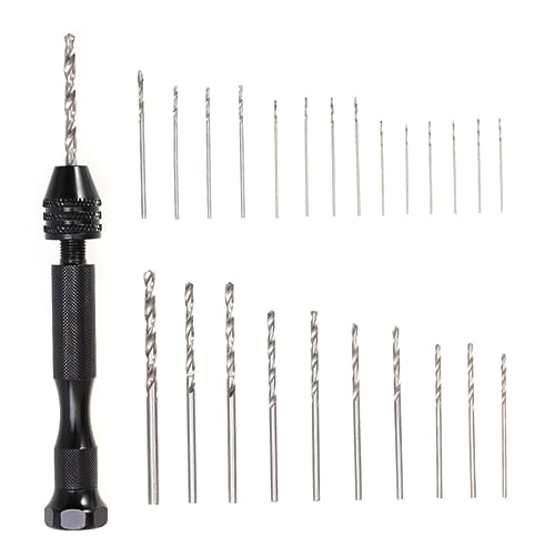 IWOWHERO Adjustable Chuck Pin Vise Tool Hand Drill Kit 0.3-3.4mm for Jewelry Models