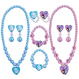 👸【Schmuckset für Kinder】 2 * Halsketten, 2 * Armbänder, 2 * Ringe, 4 * Ohrclips, es gibt insgesamt 12 niedliche und glänzende Dekorationsaccessoires für Mädchen, Mädchen werden dieses niedliche Schmuckset lieben.