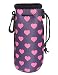 water bottle sleeve with clip, Carrier Cover Neoprene Water Bottle Drawstring Insulator Cooler Sleeve bag (Rose Red)