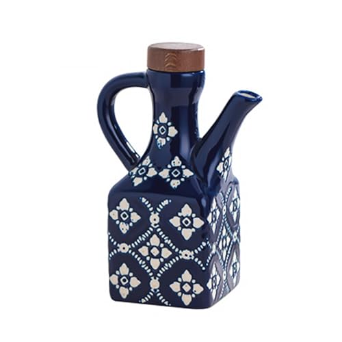 Comparison: Best Olive Oil Cruet Ceramic Olive Oil Dispenser Bottle 8.5 oz – Decanter for Kitchen with Handle & Wooden Stopper, Decorative Oil and Vinegar Dispenser Set, Cooking Oil Container Cruet for Olive, Avocado, Vinegar, Jar