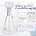 ALWSCI 1000ml Burchner Vacuum Filtration Kit – 1L Vacuum Flask Borosilicate Glass 3.3, Porcelain Buchner Funnel, Hand Vacuum Pump, 100PCS Filter Papers, Tubing & Stopper for Lab/Education