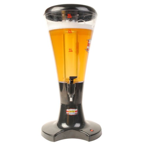3l Draft Beer Tower Dispenser Plastic with LED Lights New