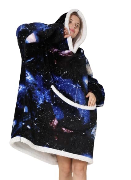 Everglamour Womens Clothing Hooded Blanket Adult Sized Costumes, Blue