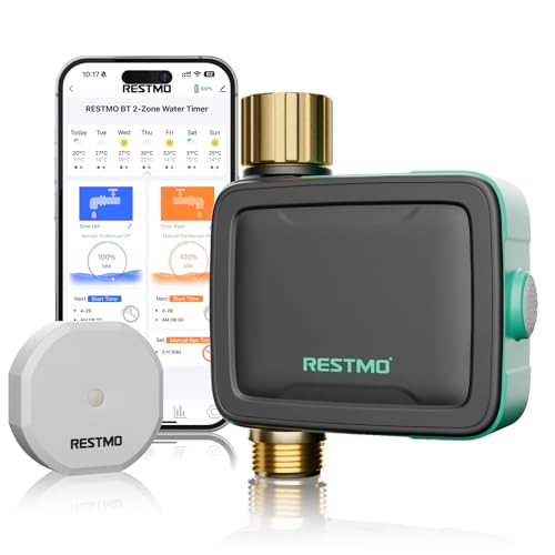 RESTMO Smart Sprinkler Timer with Flow Meter, Water Timer for