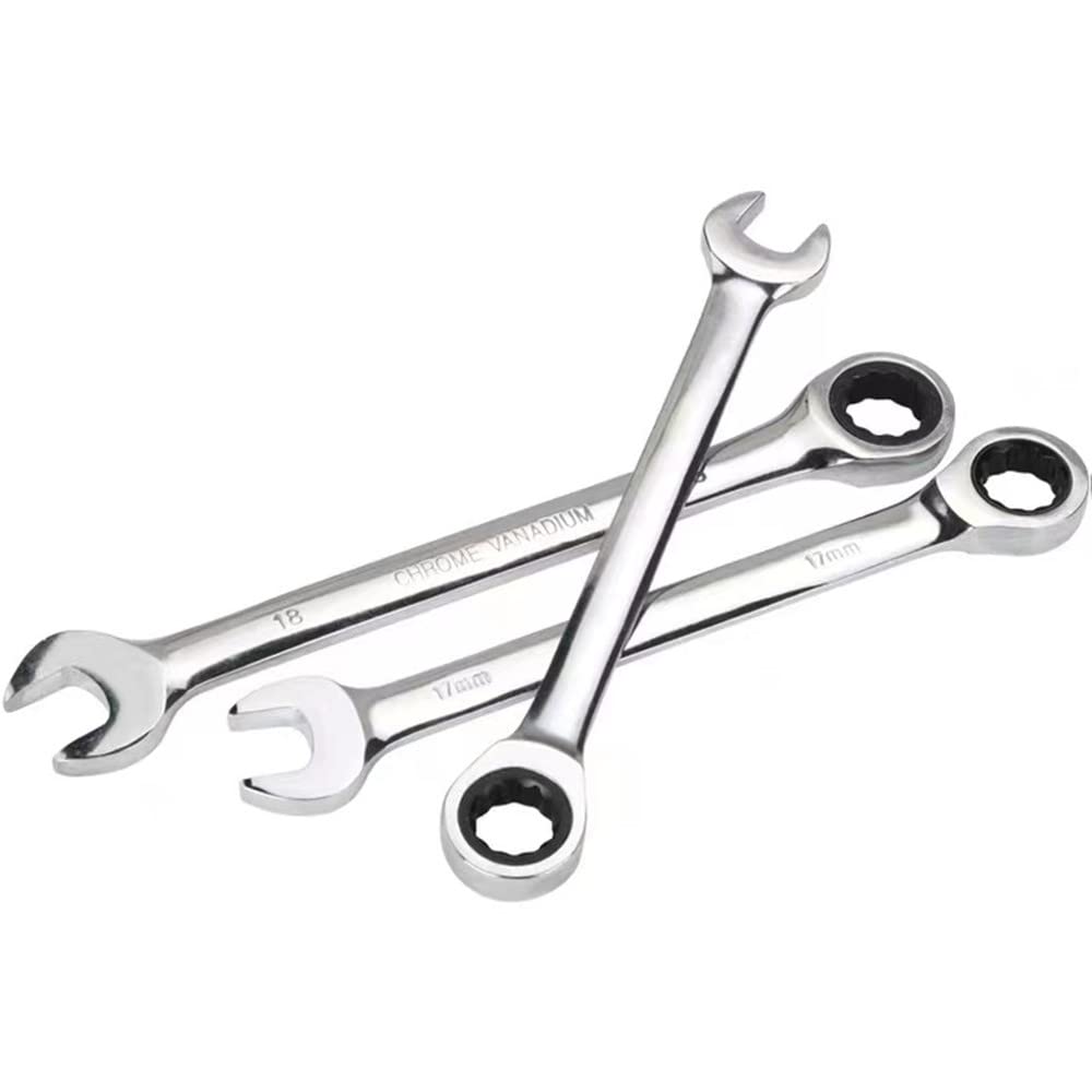 15 Mm Ratschenschlüssel – 2er Set, Hartstahl, Kurzer Fester Kopf, Metrisches Werkzeug