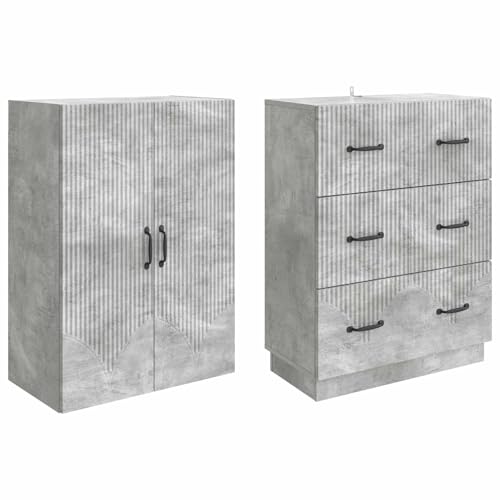 Armarios de almacenamiento grises de 66cm con 3 cajones y puertas con cerradura para oficina 5