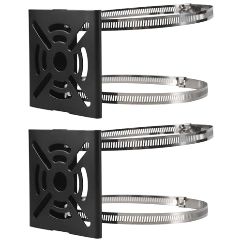 Hcskoss 2Pcs Universal Vertical Pole Mount Security Camera Mount Camera Bracket Wall Mounting Bracket for CCTV Security PTZ Dome Pillars Ceilings Wall Corners Mast Support
